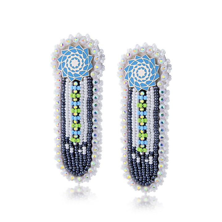 Hand Beaded Earrings Turquoise