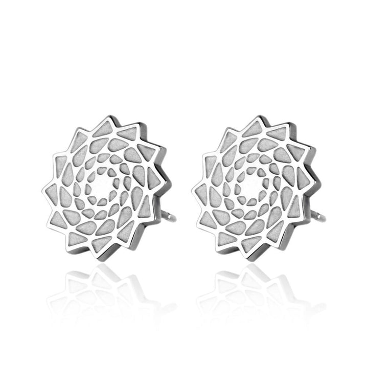 Pinecone Patchwork Studs/Earrings 14mm Stainless-LumbeeJewelry.com