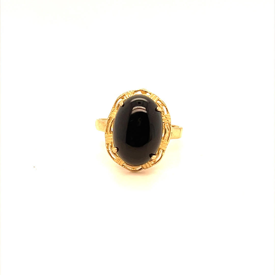 10k Ladies/Womens Onyx Ring