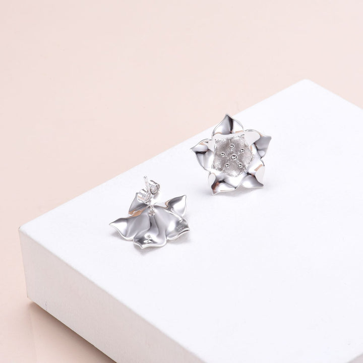 Tobacco Blossom Stud Earrings Sterling-LumbeeJewelry.com