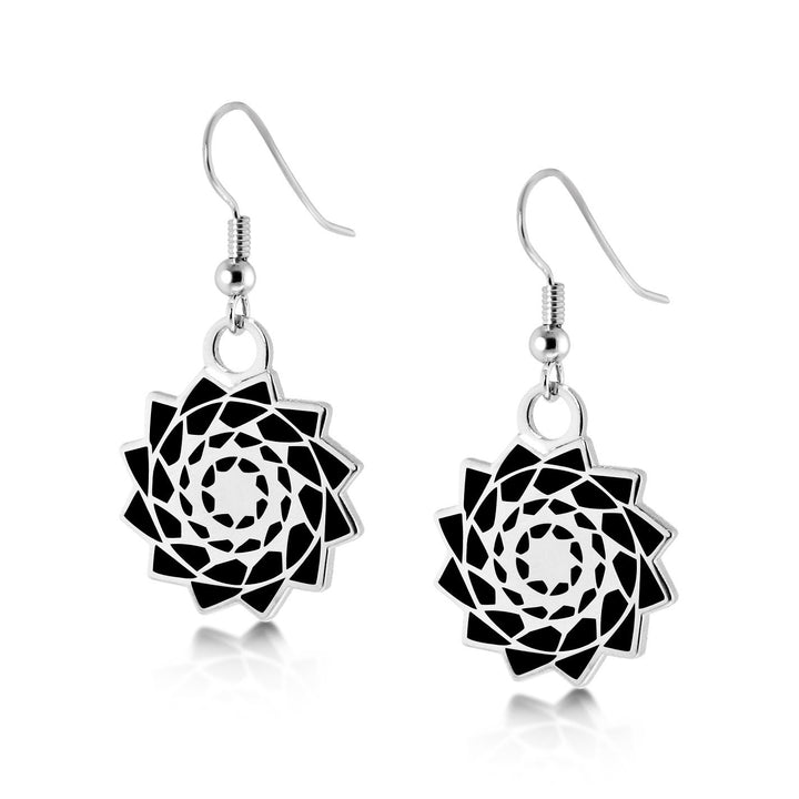 Pinecone Patchwork Earring (Black)-LumbeeJewelry.com