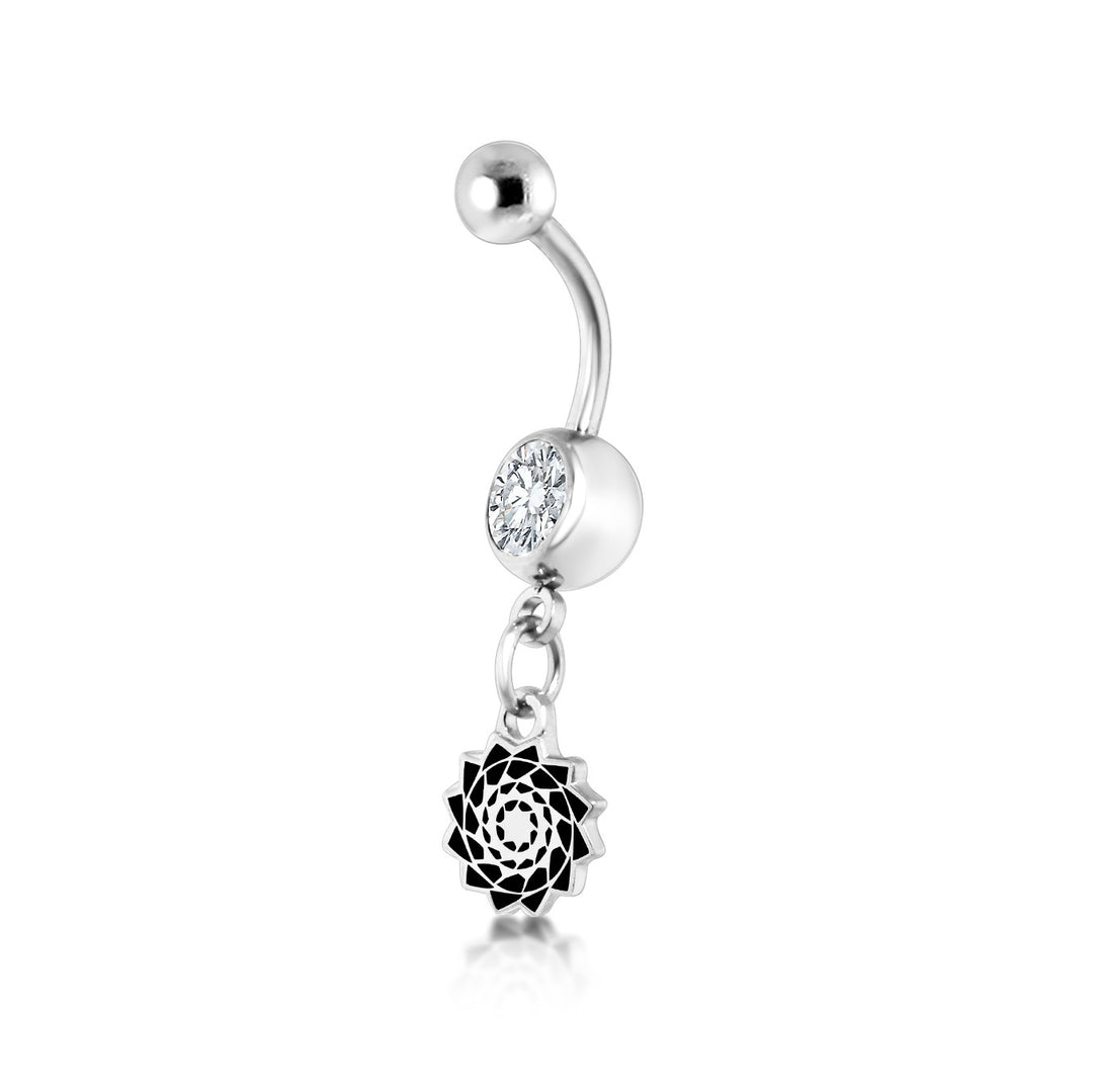 Pinecone Patchwork Belly Ring (Black) - LumbeeJewelry.com