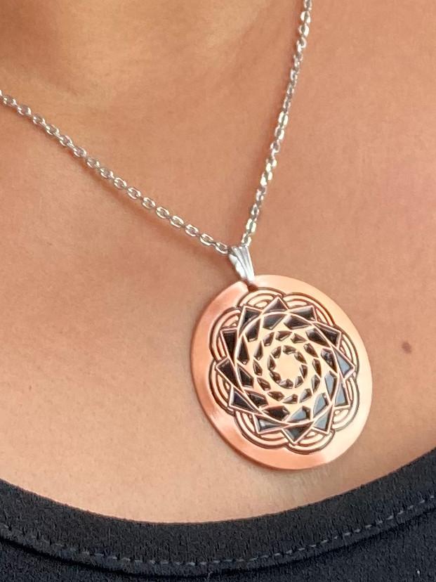 Copper Pinecone Patchwork Necklace-LumbeeJewelry.com