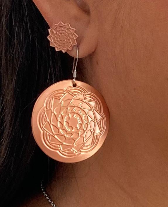 Copper Pinecone Patchwork Earring-LumbeeJewelry.com